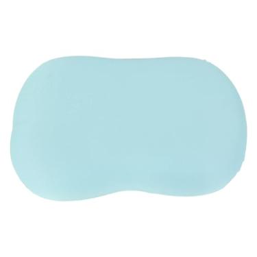 Imagem de Travesseiro de espuma de espuma de memória barriga de gato macia como um travesseiro de pescoço cervical lavável removível para dormir (Azul -celeste)