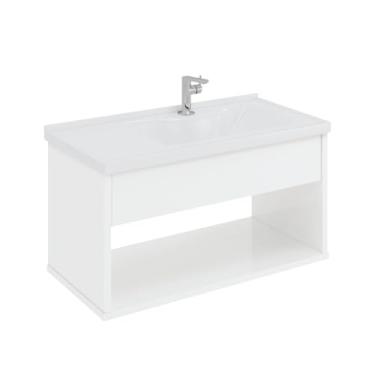 Imagem de Gabinete Armário de Banheiro Encanto com Cuba (Branco)