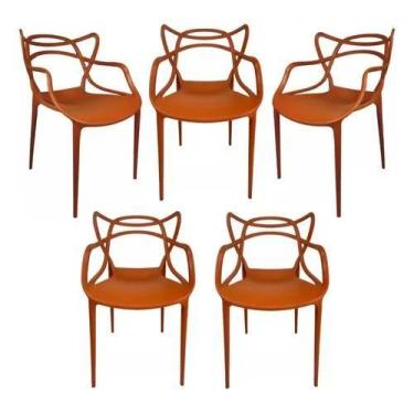 Imagem de Kit 5 cadeiras allegra terra cota - AJ