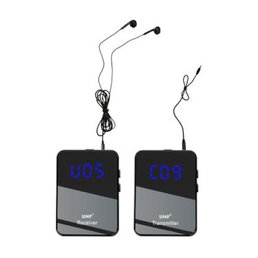 Imagem de summina Sistema IEM sem fio transmissor e receptor UHF para banda de estúdio com 15 canais 8H bateria recarregável Plug Play (1 transmissor e 1 receptor)