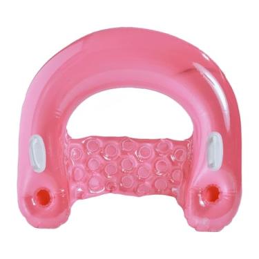 Imagem de Milageto Cadeira Inflável para Piscina com Suporte para Copos, Cadeira de água Portátil em PVC Confortável para Mulheres E Homens, Cadeira de Piscina para área, Rosa