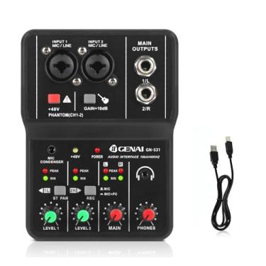 Imagem de Interface de Áudio USB, Mesa de Som, Gaming Audio Mixer, Mixer RGB para PC de Streaming com Interface de Microfone XLR, 48kHz, Mixer para DJ, Gravação, Podcast e Streaming