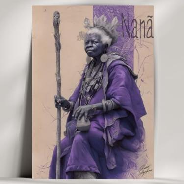 Imagem de Quadro Decorativo Orixá - Oxum, Oxóssi, Ogum, etc - Umbanda/Candomblé - Escolha 30 Obras! (Rústico, Nanã, 20x14cm)