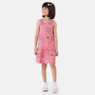 Imagem de Vestido Regata Infantil Verão Salmão Flores - Malwee-Feminino