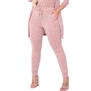 Imagem de Calça Feminina Jogger Com punho e Elástico na Cintura - Amariti, Salmã