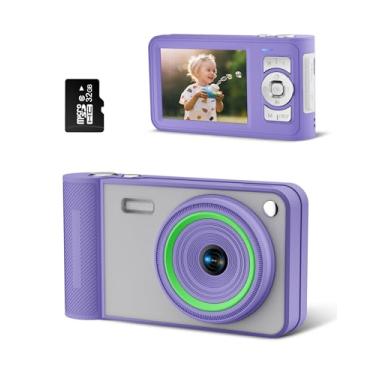 Imagem de GCORDER Nova Câmera Digital 50Mp Fhd 1080P, Aponte E Dispare Com Zoom De 16X, Antivibração, Compacta, Pequena Para Meninos, Meninas Crianças (Roxa)