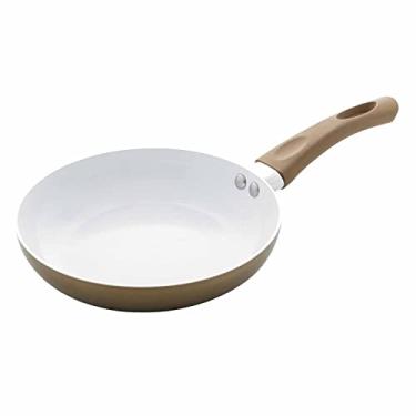 Imagem de FRIGIDEIRA DE ALUMÍNIO REVESTIDA EM CERÂMICA E CABO DE SILICONE CHAMPANHE 43x24cm