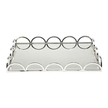 Imagem de BANDEJA DE AÇO INOX C/FUNDO ESPELHADO ARCOS 48x30x5cm
