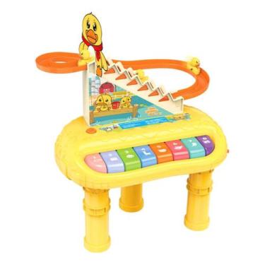 Imagem de Piano Patinho Feliz 2 Em 1 Diversão Infantil Teclado Luz Som - DMTOYS