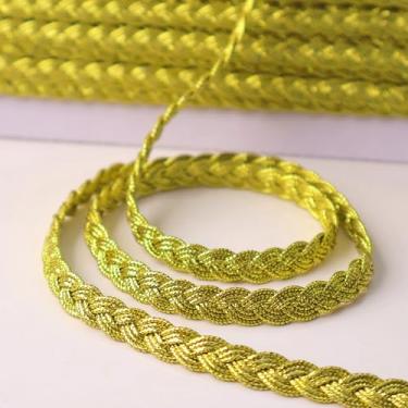 Imagem de AIETSYEI Acabamento em ouro metálico floral gimp trança renda 0,8 cm de largura x 12 jardas borda centopéia para artesanato e decoração (ouro)