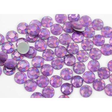 Imagem de 1000 peças SS34 7 mm Ametista roxa Lite AB strass de acrílico plano para fazer joias e pintura de rosto, cartões, enfeites, pedras de plástico