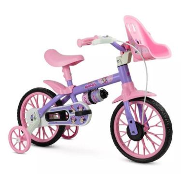 Imagem de Bicicleta Infantil Nathor Aro 12 Minnie Rodinhas Segurança