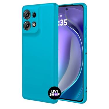 Imagem de Capa Case Capinha Compatível EDGE 60 fusion Silicone Com Bordas Elevadas Aveludada Forro Premium (AZUL PISCINA)