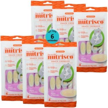 Imagem de Snack cremoso nutrisco gatos adultos 14g atum e salmão com 4 un - kit 