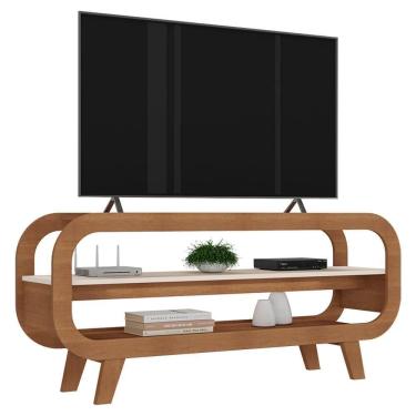 Imagem de Rack Bancada Para Tv 42 Pol 122 Cm Mdf Cinamomo Off White Arly Cinamomo Off White