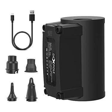 Imagem de Dexpole Bomba de ar elétrica, bomba de ar portátil para infláveis, bombas recarregáveis com bicos para colchão de ar, anéis de natação, piscinas acolchoadas