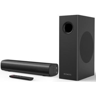 Imagem de Barra de som RIOWOIS com subwoofer 2.1 canais 40W Bluetooth/Óptico