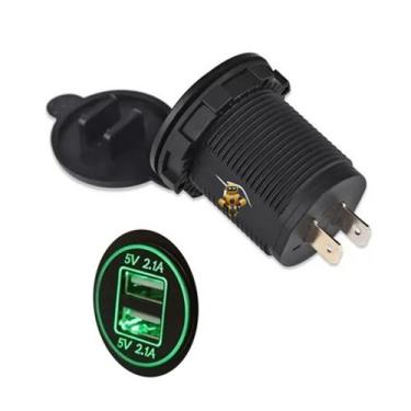 Imagem de Tomada Carregador Usb 12v/24v Veicular 2 Saídas 1.0a, 2.1A E 3.1a Led 