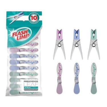 Imagem de Prendedor flash limp leaf emborrachado 10 pc. lav3789 - Flashlimp, LAV