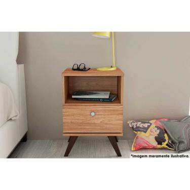 Imagem de Mesa Lateral p/ Sala RT3019 c/ 1 Gaveta e 1 Nicho Mel - Movelbento