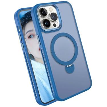 Imagem de Capa Turbo Case Anti-Impacto Com Suporte Giratótio 360 Magnetica Para iPhone 14 Pro Max (Azul)
