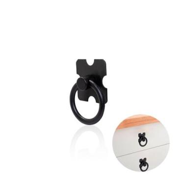 Imagem de Puxador Colonial Argola 37 Mm Preto Fosco Para Portas E Gavetas - Spee