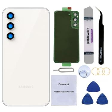 Imagem de Perzework Substituição de vidro traseiro OEM para Samsung Galaxy S23 FE com kit de ferramentas de reparo e manual (creme)