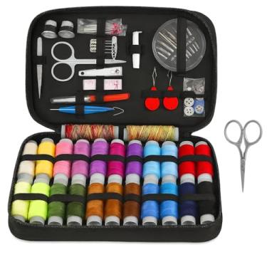 Imagem de Kit de Costura E Linhas Completo C/ 96 Peças, Kit Costura, Kit de Costura, Costura, Linha de Costura, Agulha de Costura, Costura Acessórios, Para Reparo Com Estojo Preto