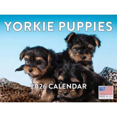 Imagem de Calendário de parede mensal Yorkie Puppy 2026 Yorkshire Terrier 12 meses | Feito nos EUA