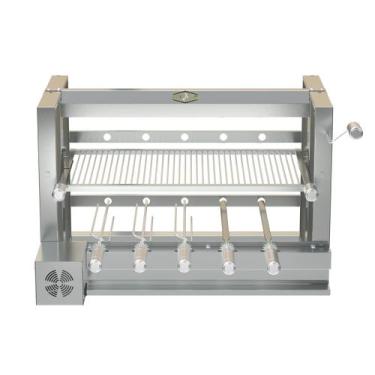 Imagem de Churrasqueira GrillGira Elevatório 5 Espetos Grelha Uruguaia - Líder G