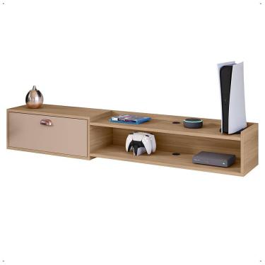 Imagem de Rack Bancada Parede Home Supremo TV 55 Polegadas Nicho Porta Puxador Concha Sala Quarto Moderno - Lojas RPM