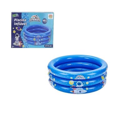 Imagem de Piscina Inflável Infantil 3 Arcos 66L Dm Splash Astronauta