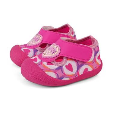 Imagem de Sapameia Infantil Antiderrapante Moda Menina Bebê Pink Coração Gatatuy