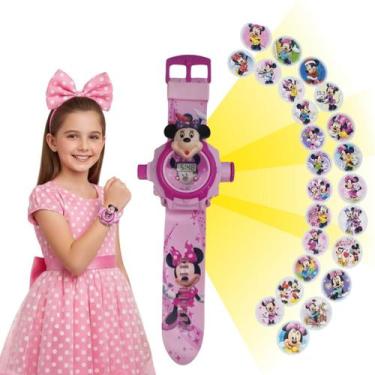 Imagem de Relogio Infantil Digital Projetor Minnie 24 Imagens Princesa Meninas F