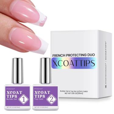 Imagem de Conjunto Builder Gel e Top Coat btartboxnails XCOATTIPS French