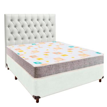 Imagem de Cama Box + Colchão Casal D20 D20 Inducol + Cabeceira Estofada