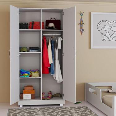Imagem de Armário Roupeiro 2 Porta P/ Quarto Escritório com Prateleira - Gentil 