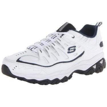 Imagem de Skechers Afterburn M fit masculino reprint, Branco/Azul marinho, 10 X-Wide