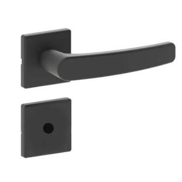 Imagem de Fechadura Nano Banheiro Roseta 520 Quadrada M139 40mm Preta Haga