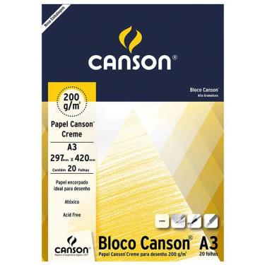 Imagem de Bloco desenho creme A3 200g com 20 folhas Canson