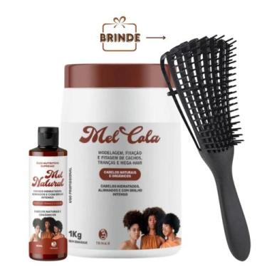 Imagem de Kit Mel Cola 1k + Óleo Nutritivo Mel Natural 60 ml Trihair