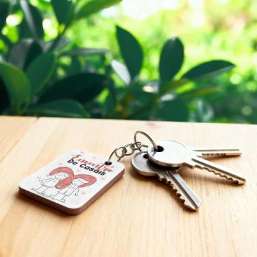 Imagem de Kit 100 Chaveiros MDF Dia dos Namorados - Deliquadros, CASAL