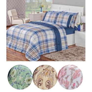 Imagem de Edredom king size naturale com 3 peças matelado micropercal 200fios ac