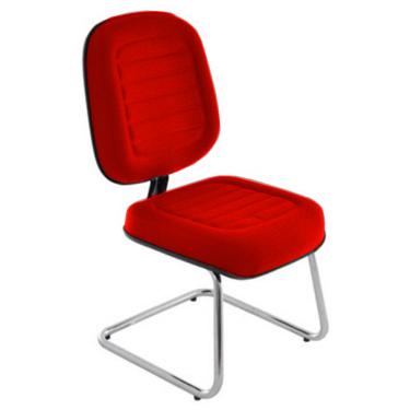 Imagem de Cadeira Diretor para Auditório e Salas de Convenções Cromada Linha Blenda Vermelho