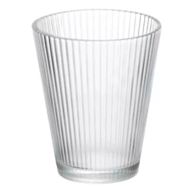 Imagem de Copo de Vidro Para Drinks Line Canelado Transparente Baixo 310ML Linha Cristal Luxo Elegante