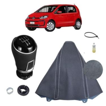 Imagem de Manopla De Substituição E Forro Coifa Couro Console Câmbio Manual Up! 