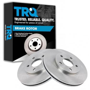 Imagem de TRQ Conjunto de par dianteiro de rotor de freio a disco para Chevy Malibu Pontiac G6 Novo