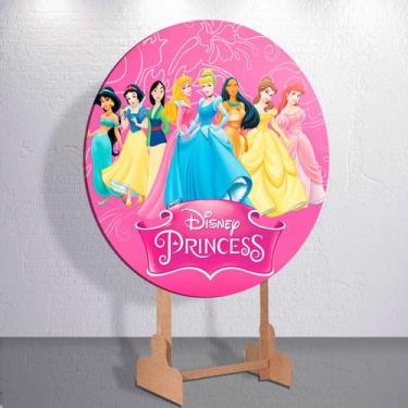 Imagem de Capas Painel Festa Infantil Menina Princesas Painel Redondo Grande ou 