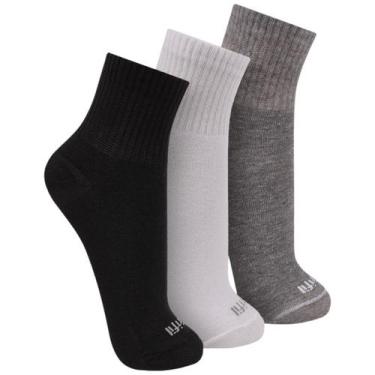 Imagem de Meia Esportiva Kit 3 Pares Unissex Casual Dia a Dia Cano Curto Confort