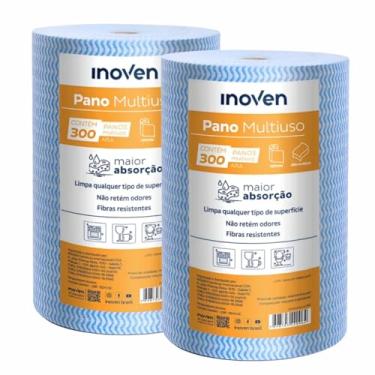 Imagem de Pano de Limpeza Multiuso Rolo com 300Un de 28x40cm Azul Tipo Perfex 120m